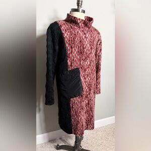 Stylish Kozan dress with pocket- Red and Black Size XL